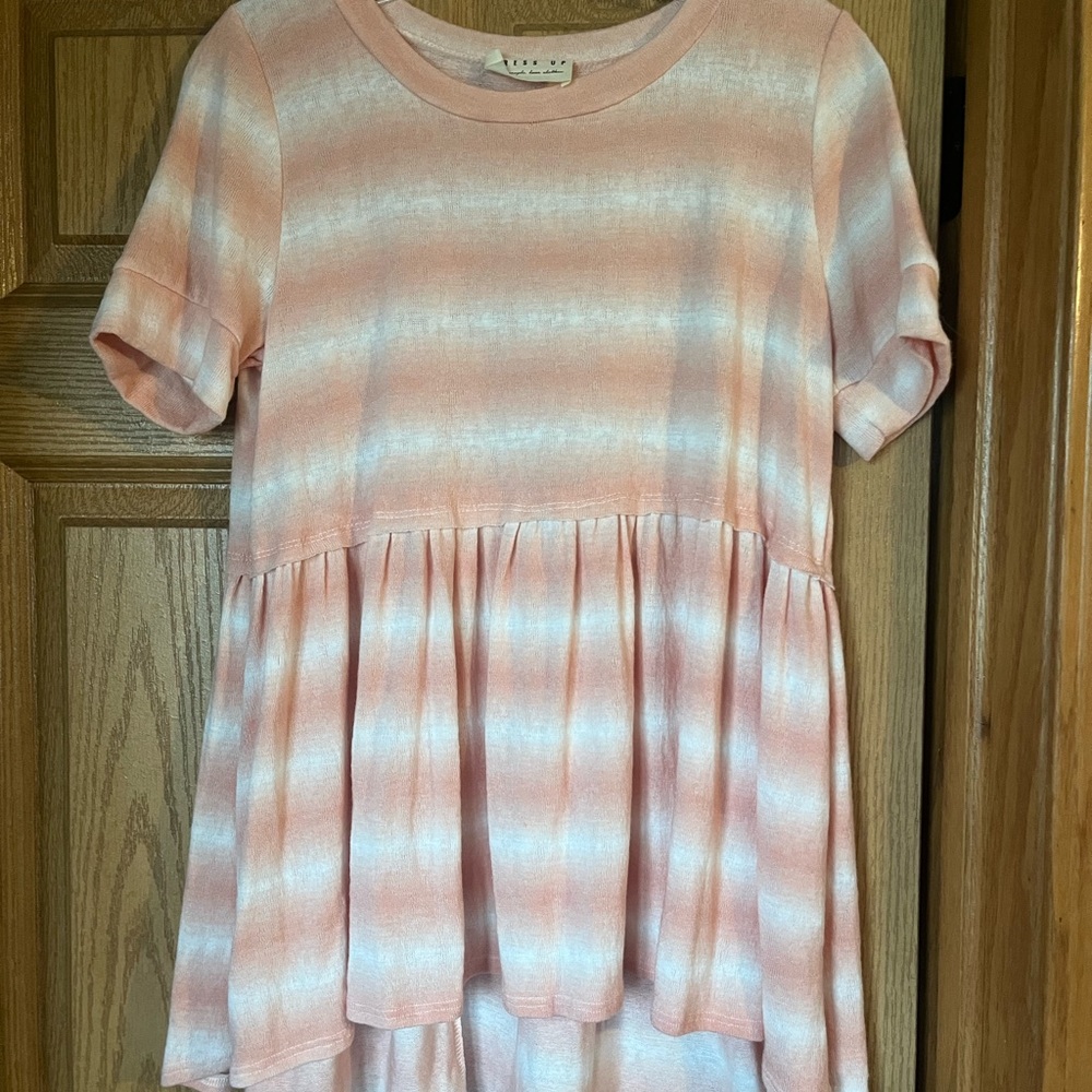Dress Up Pink Striped Flowy Top